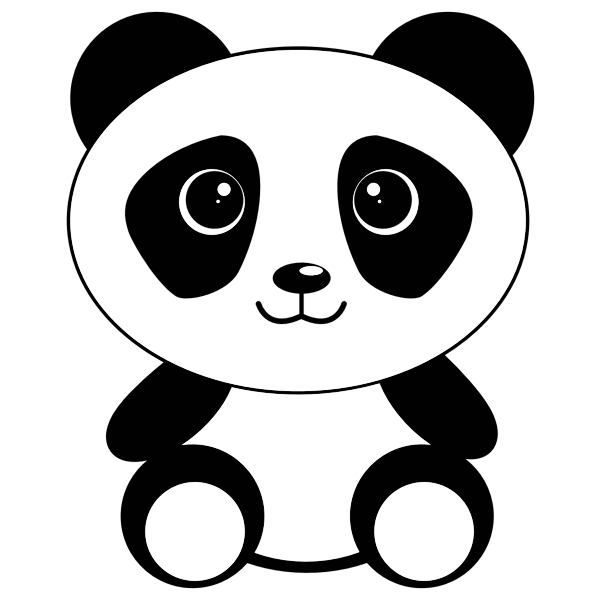 SVG Cartoon drawing of panda