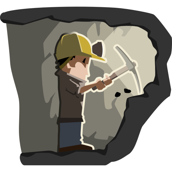 SVG Cartoon figure of miner at work vector clip art