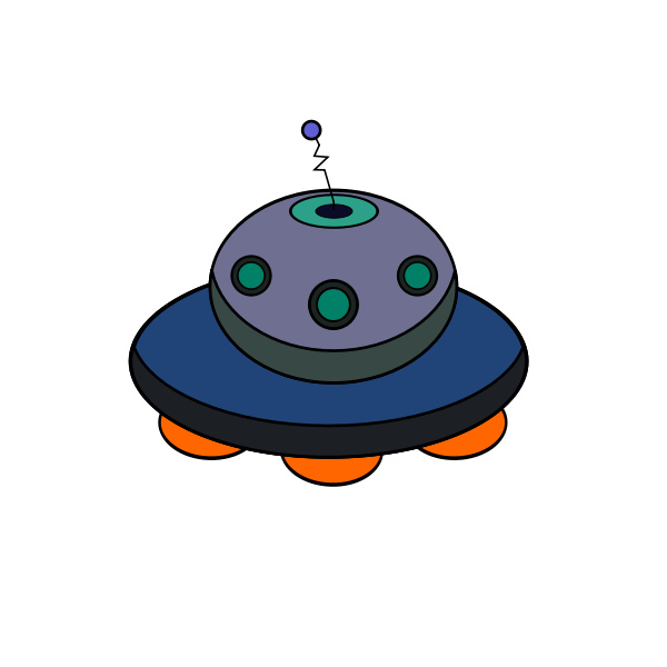 SVG Cartoon flying saucer