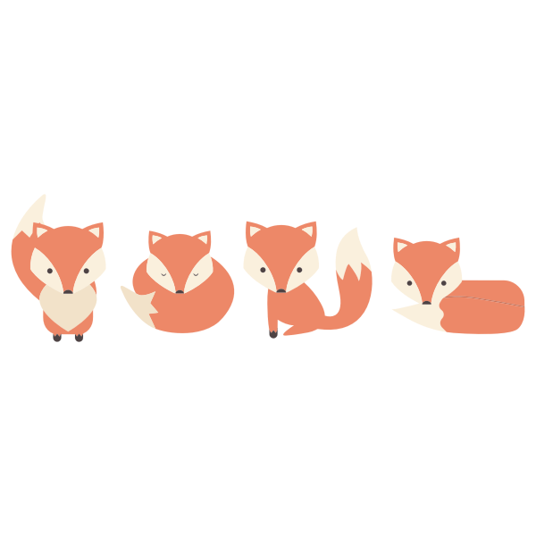 SVG Cartoon Fox Poses