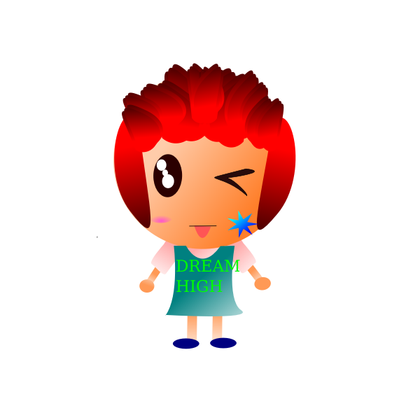 SVG Cartoon girl 07