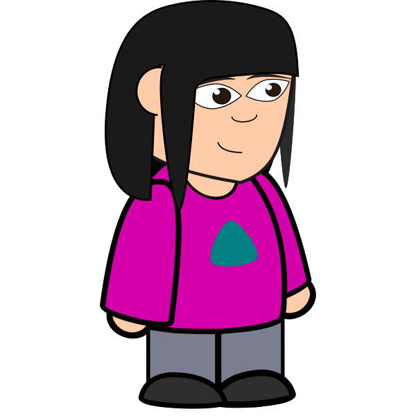 SVG Cartoon girl in pink