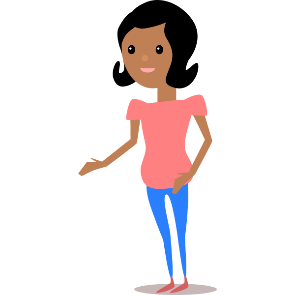 SVG Cartoon girl with black hair