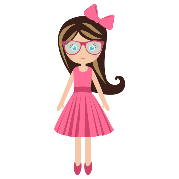 SVG Cartoon girl with glasses
