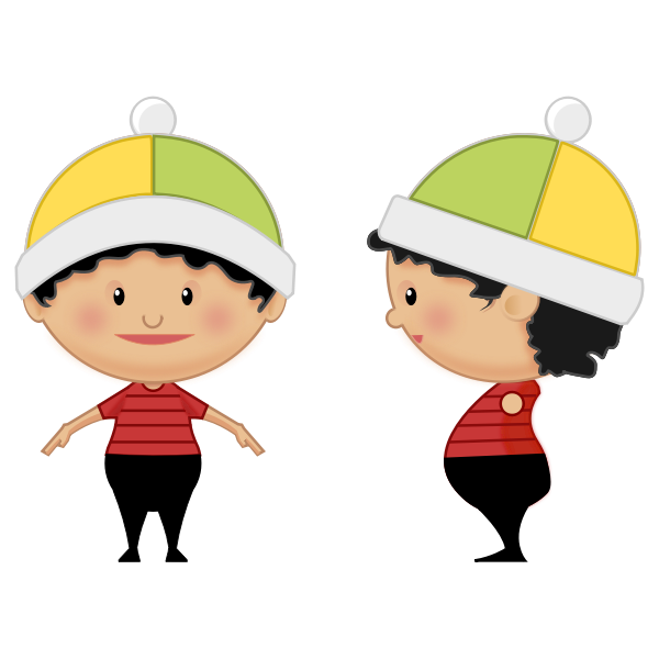 SVG Cartoon girl with hat vector clip art