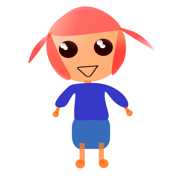 SVG Cartoon girl with pigtails