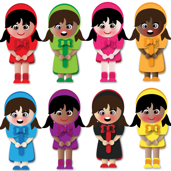 SVG Cartoon girls