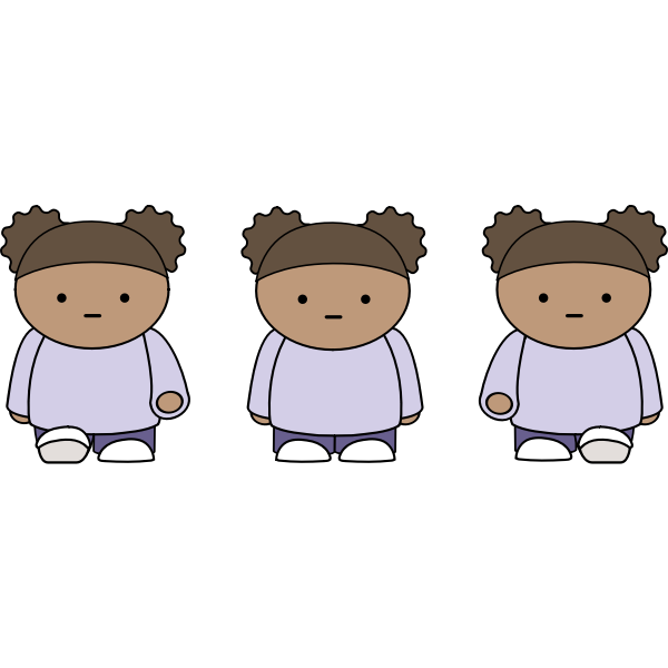 SVG Cartoon girls walking
