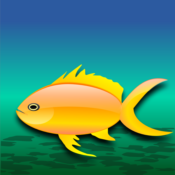 SVG Cartoon gold fish in water vector illustration