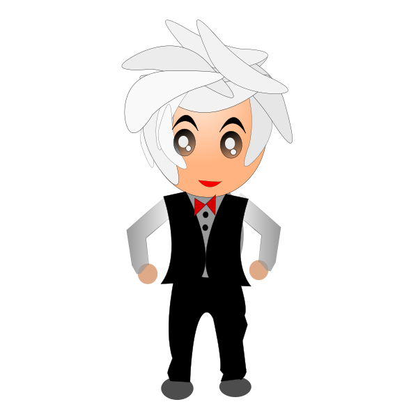 SVG Cartoon gray-haired grandpa