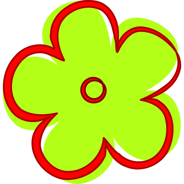 SVG Cartoon green flower vector image