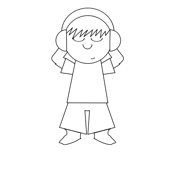 SVG Cartoon guy listening music vector graphics