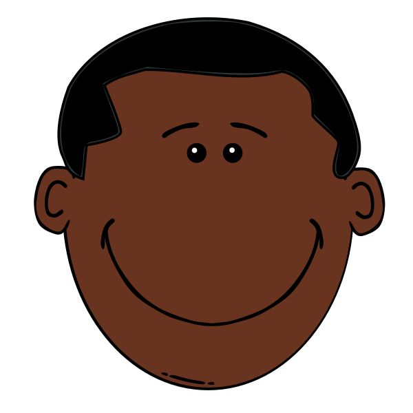 SVG Cartoon head of Afro-american boy