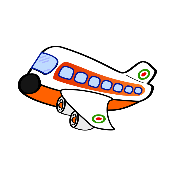 SVG Cartoon image of an aircraft with four engines