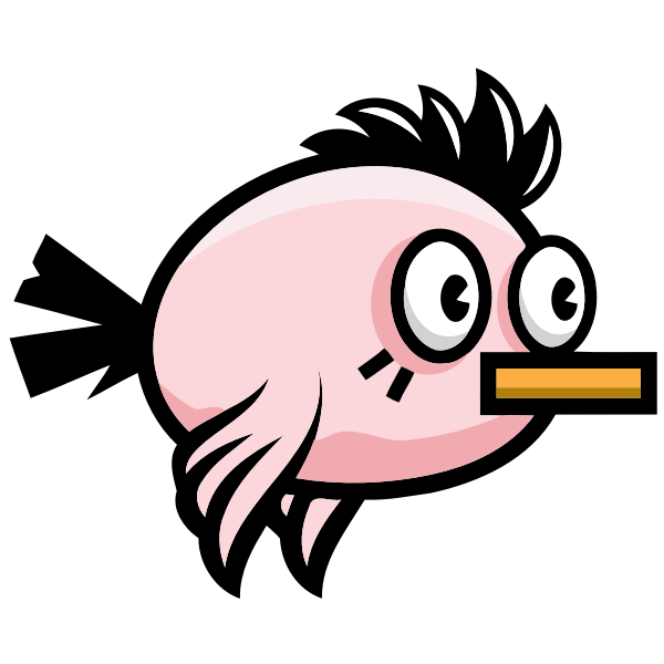SVG Cartoon image of pink bird