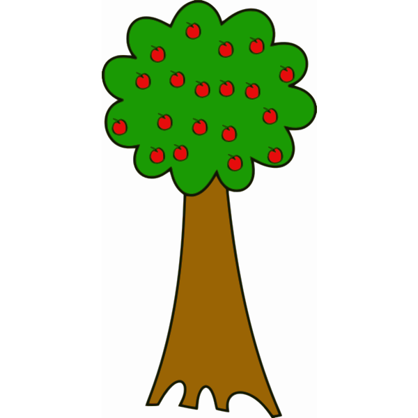 SVG Cartoon image of tree with apples