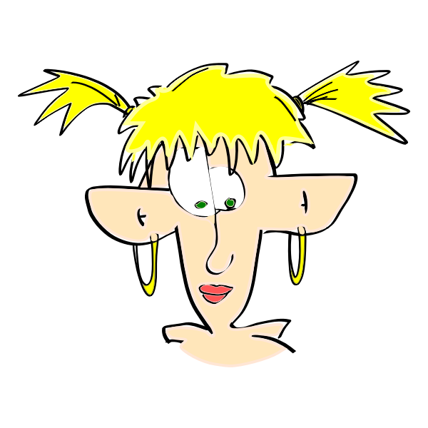 SVG Cartoon lady with flap ears vector image
