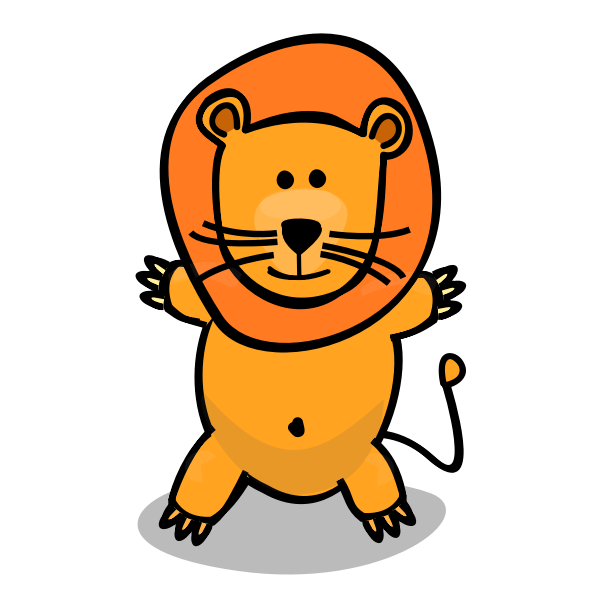 SVG Cartoon lion wants a hug