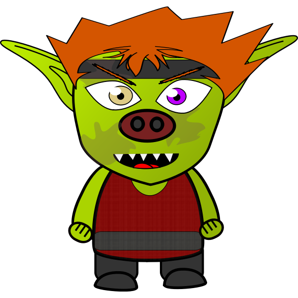 SVG Cartoon mad goblin