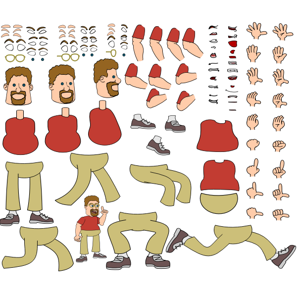 SVG Cartoon man body parts