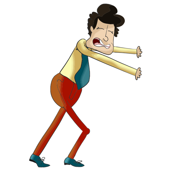 SVG Cartoon man pushing