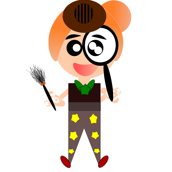 SVG Cartoon man with brush and loop