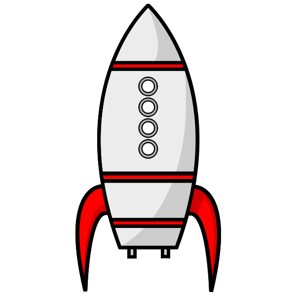 SVG Cartoon moon rocket
