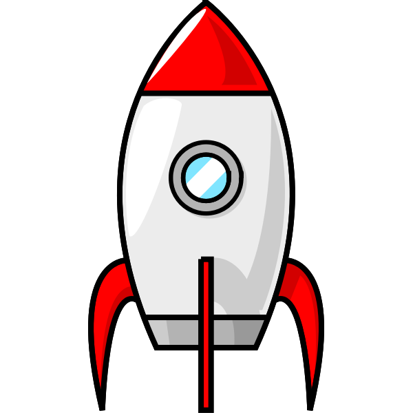 SVG Cartoon moon rocket vector clip art