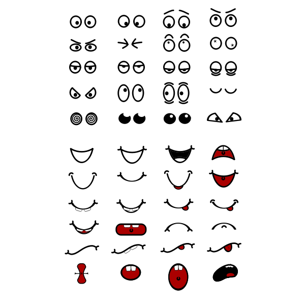 SVG Cartoon Mouth and Eyes