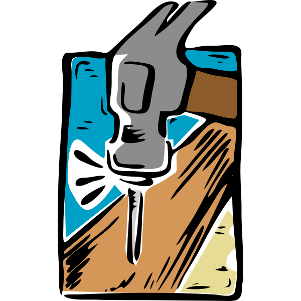 SVG Cartoon nail and hammer