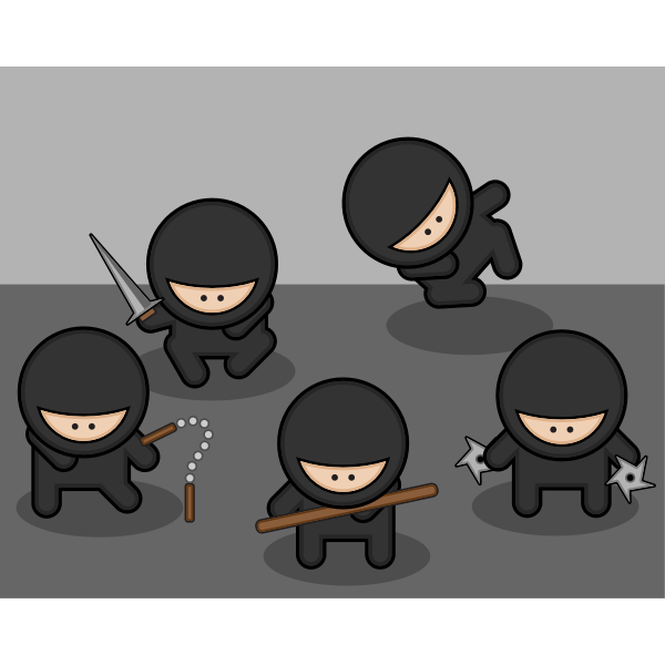 SVG Cartoon ninjas