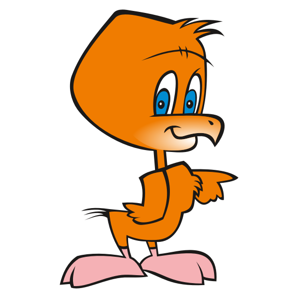 SVG cartoon orange bird