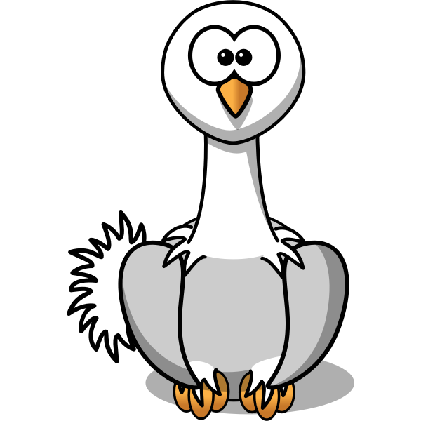 SVG Cartoon ostrich vector clip art
