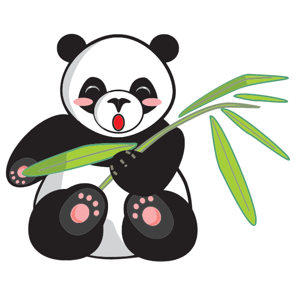 SVG Cartoon panda and bamboo
