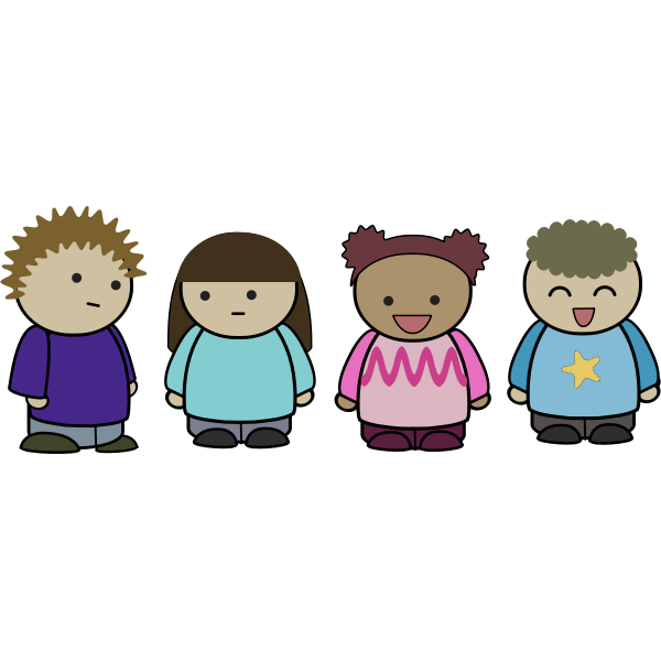 SVG Cartoon people character set vector image