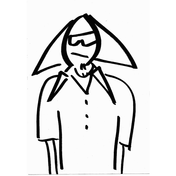 SVG Cartoon person with triangle hair and sunglasses vector graphics
