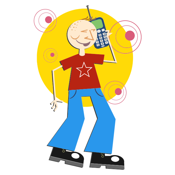 SVG Cartoon phone guy