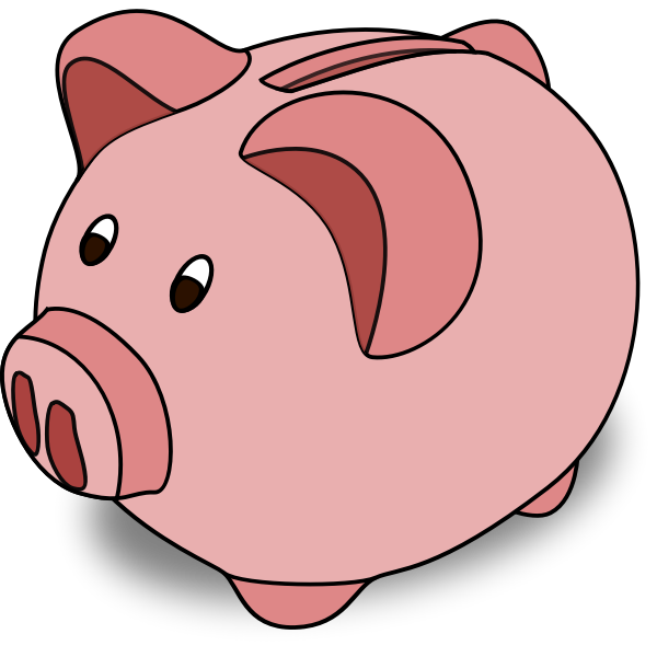 SVG Cartoon piggy bank vector image