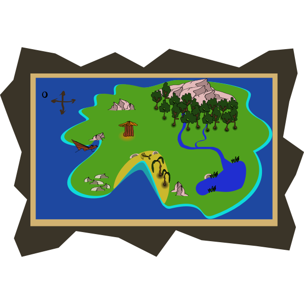 SVG Cartoon pirate map