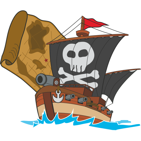 SVG Cartoon pirate ship