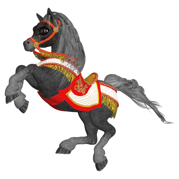 SVG Cartoon pony color drawing