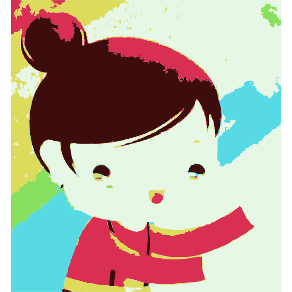 SVG Cartoon portrait of girl vector image