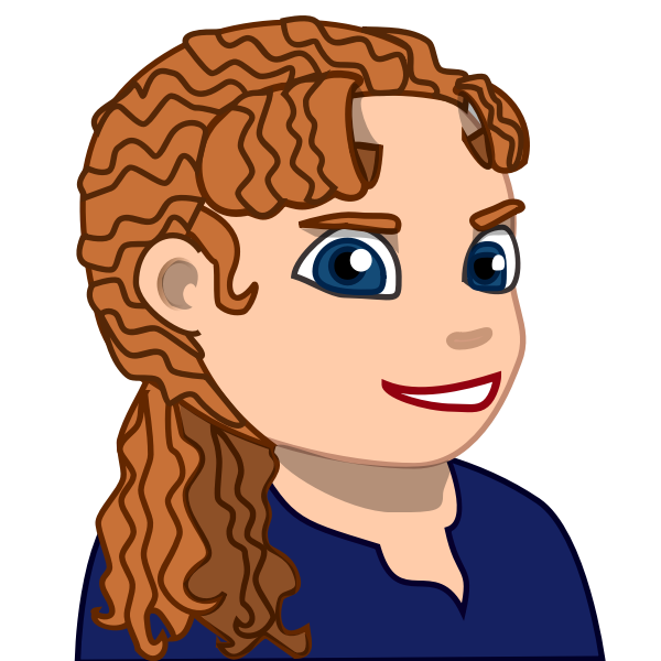 SVG Cartoon portrait of young girl