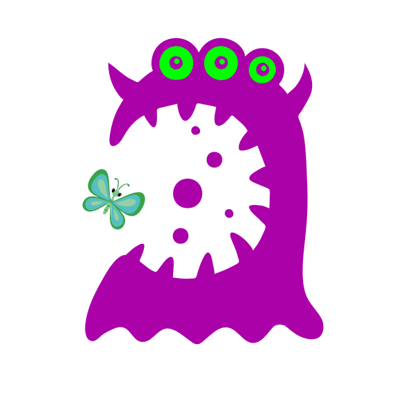 SVG Cartoon purple monster