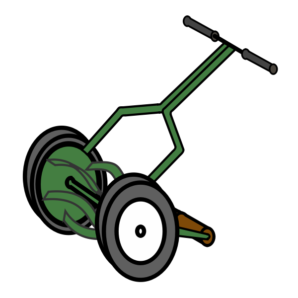 SVG Cartoon Push Reel Lawn Mower