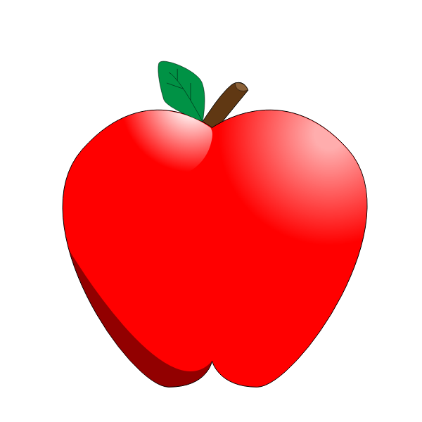 SVG Cartoon red apple vector clip art