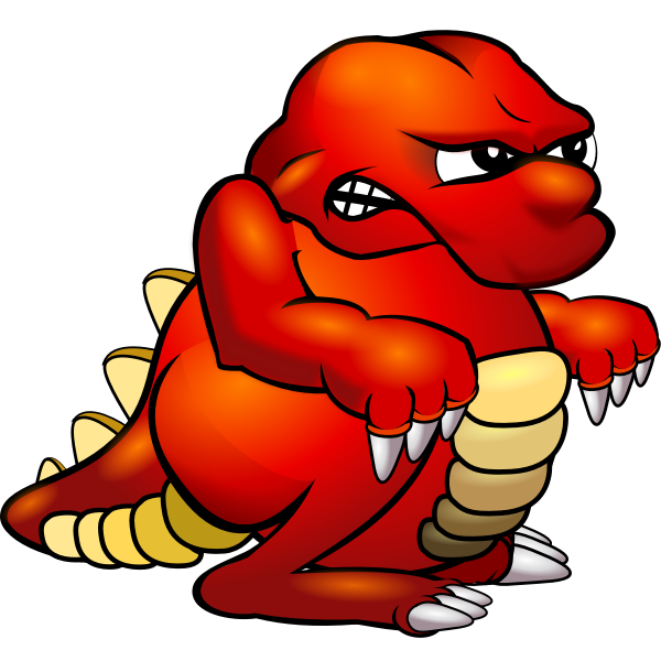 SVG Cartoon red monster vector image
