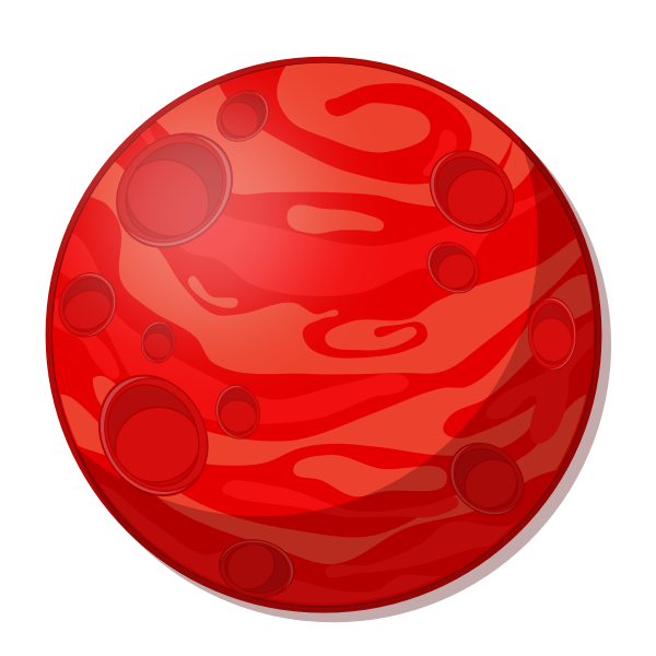 SVG Cartoon red planet