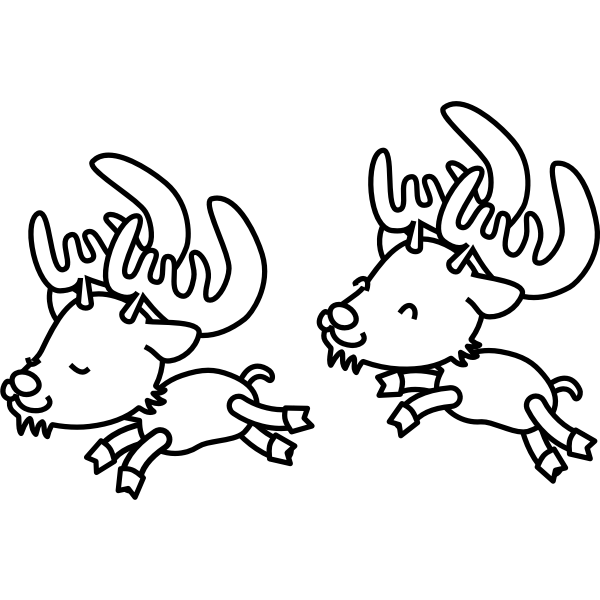 SVG Cartoon reindeers