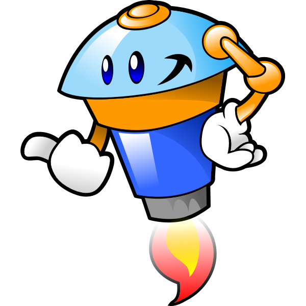 SVG Cartoon robot taking of
